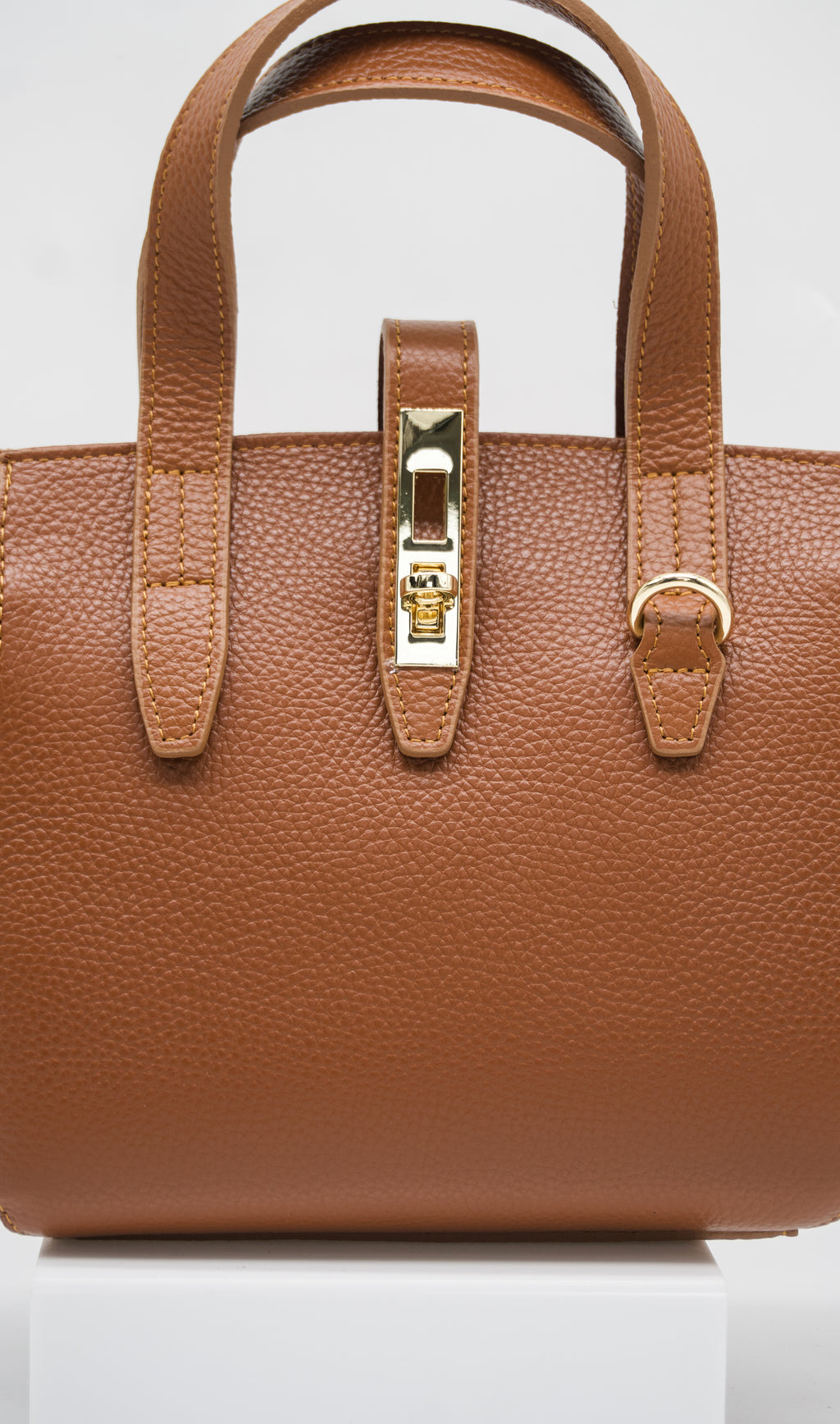 Azzurra Italian Leather Turn Clasp Bag