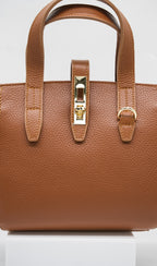 Azzurra Italian Leather Turn Clasp Bag