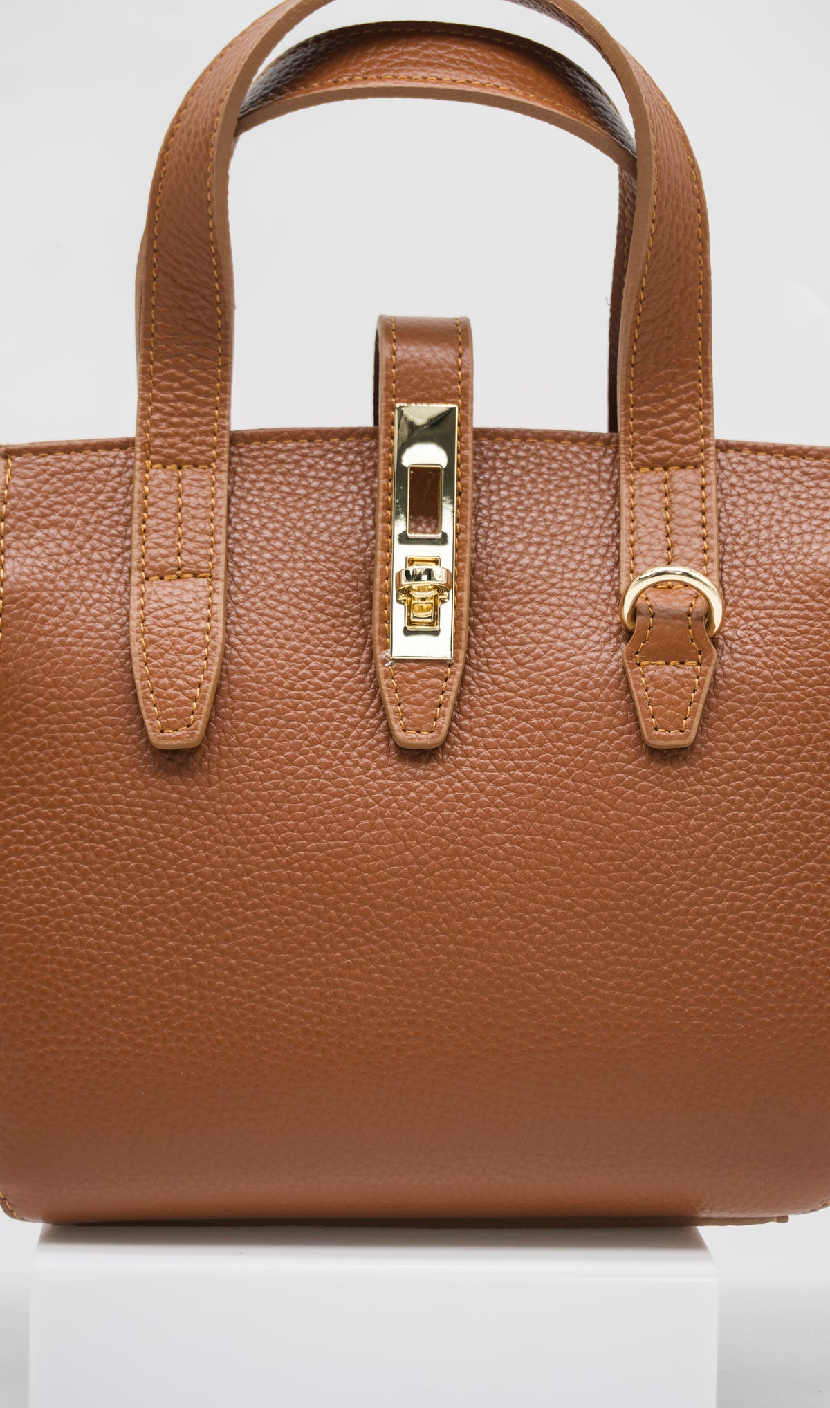 Azzurra Italian Leather Turn Clasp Bag