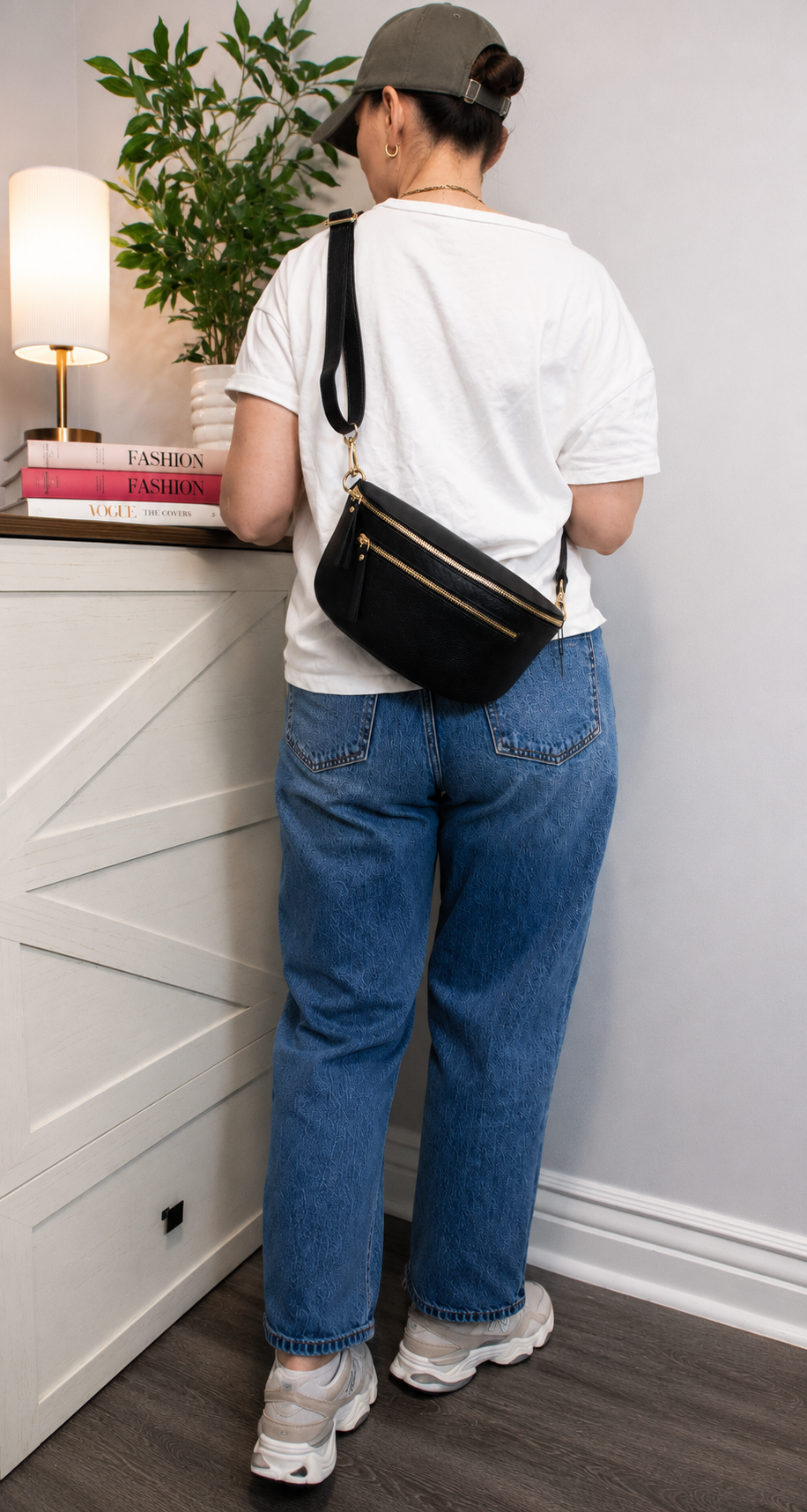 Italian Leather Zip Pocket Belt Bag