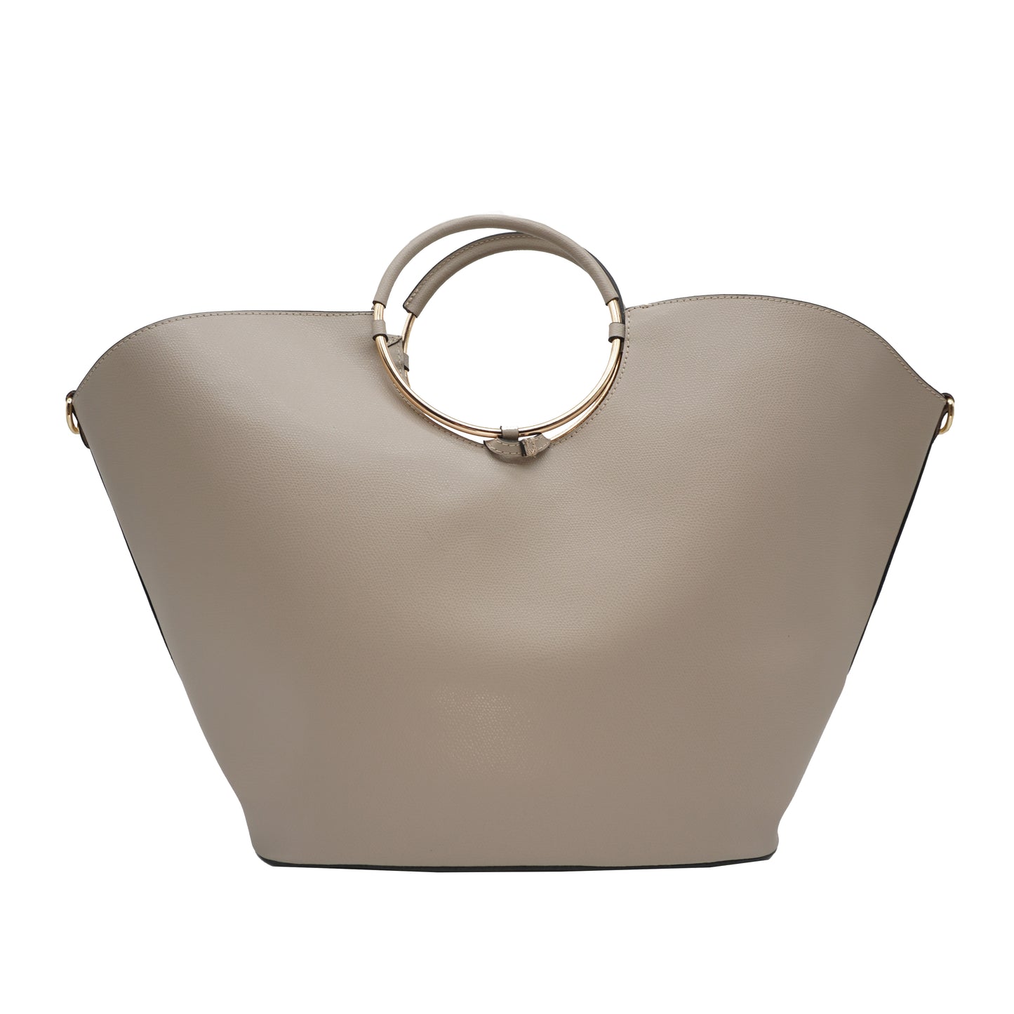 Bianca Circle Handle Bag in Taupe