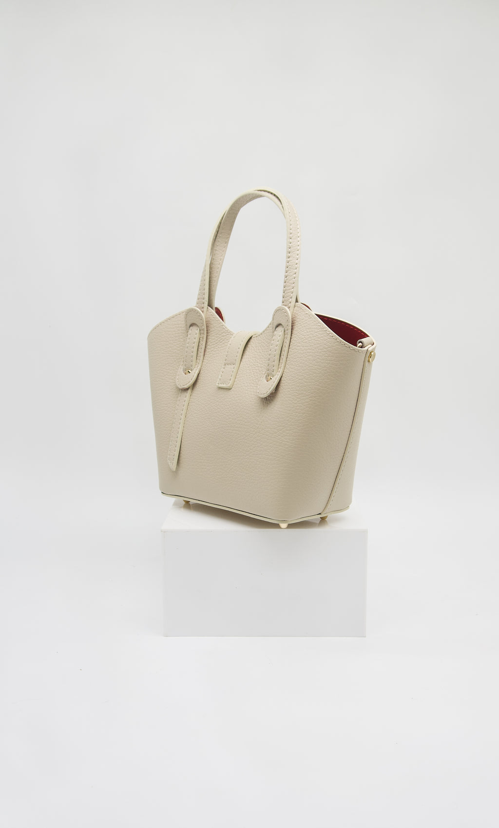 Bella Italian Leather Turn Clasp Bag