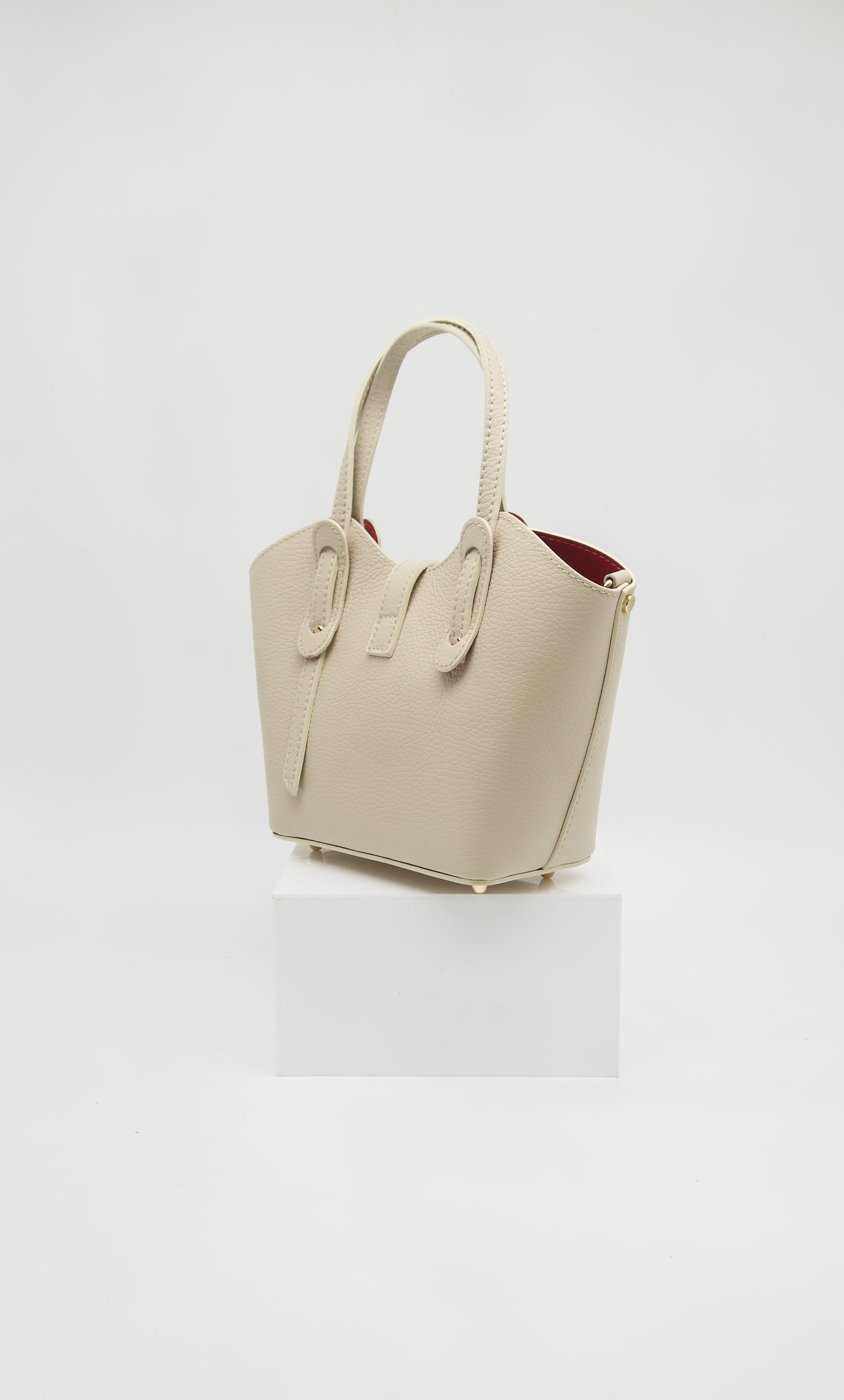 Bella Italian Leather Turn Clasp Bag