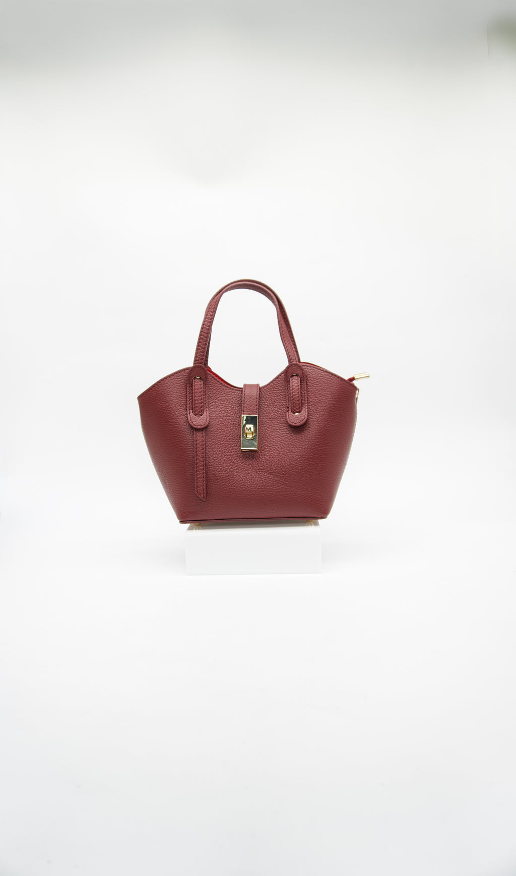 Bella Italian Leather Turn Clasp Bag
