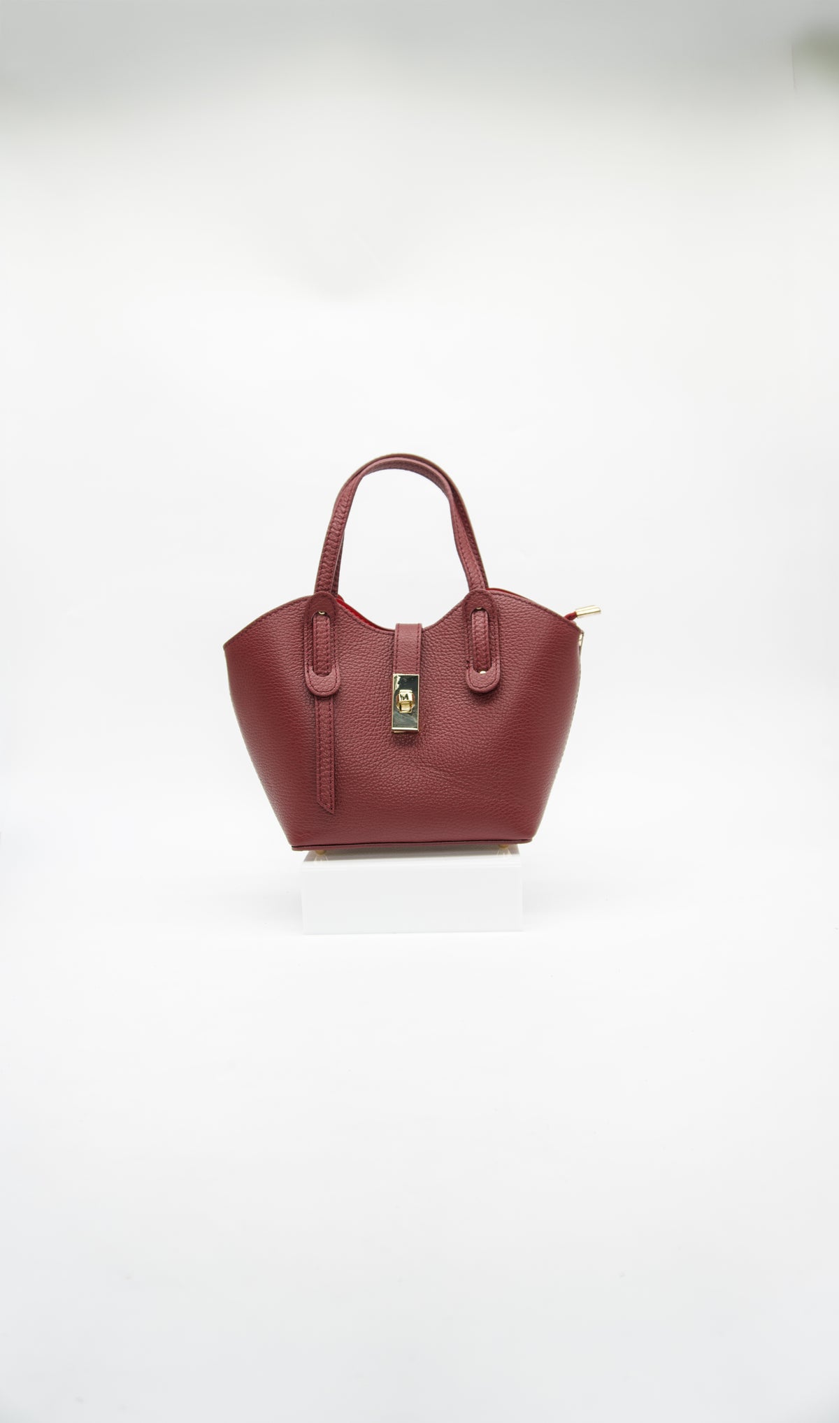 Bella Italian Leather Turn Clasp Bag