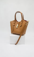 Bella Italian Leather Turn Clasp Bag
