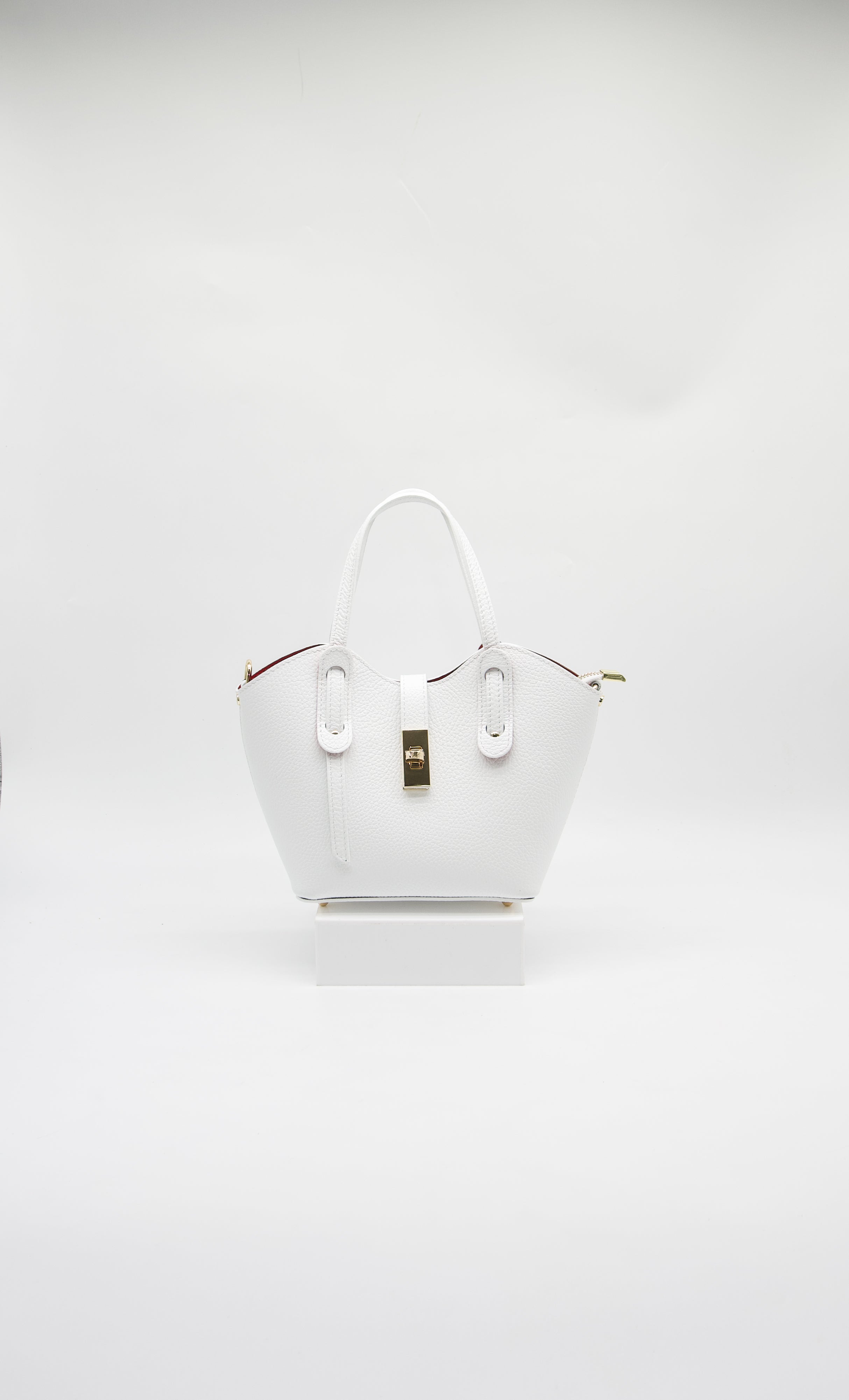 Bella Italian Leather Turn Clasp Bag