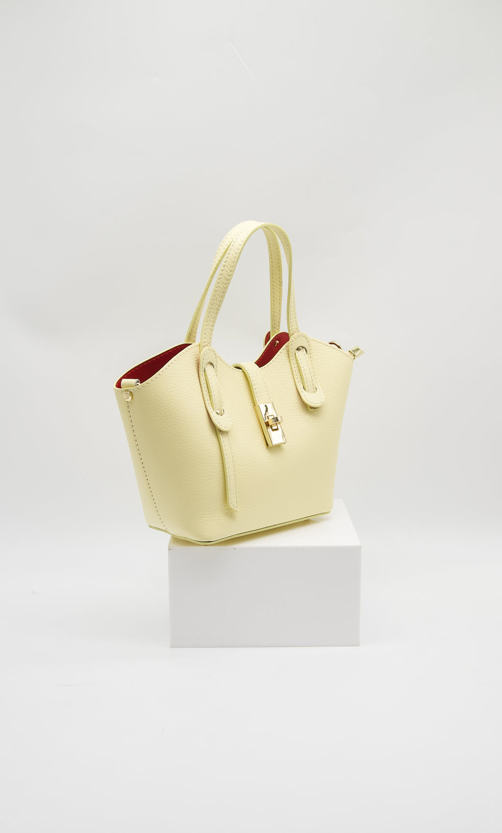 Bella Italian Leather Turn Clasp Bag