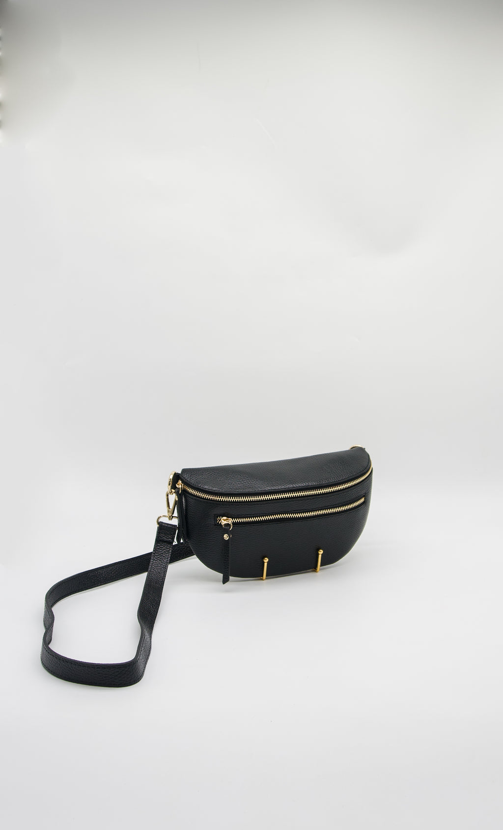 Italian Leather Zip Pocket Belt Bag