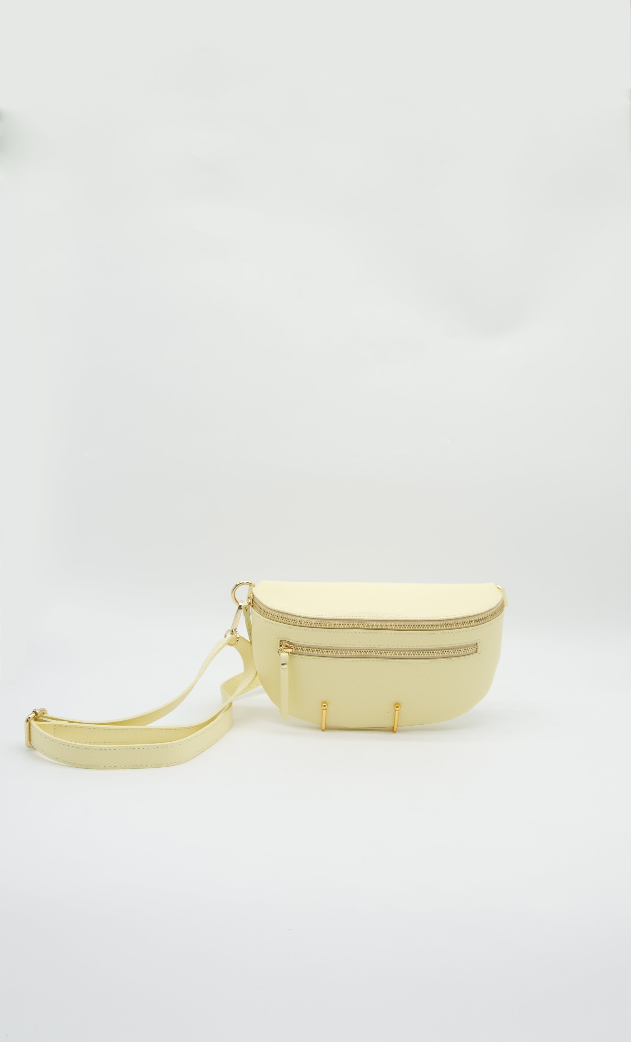 Italian Leather Zip Pocket Belt Bag