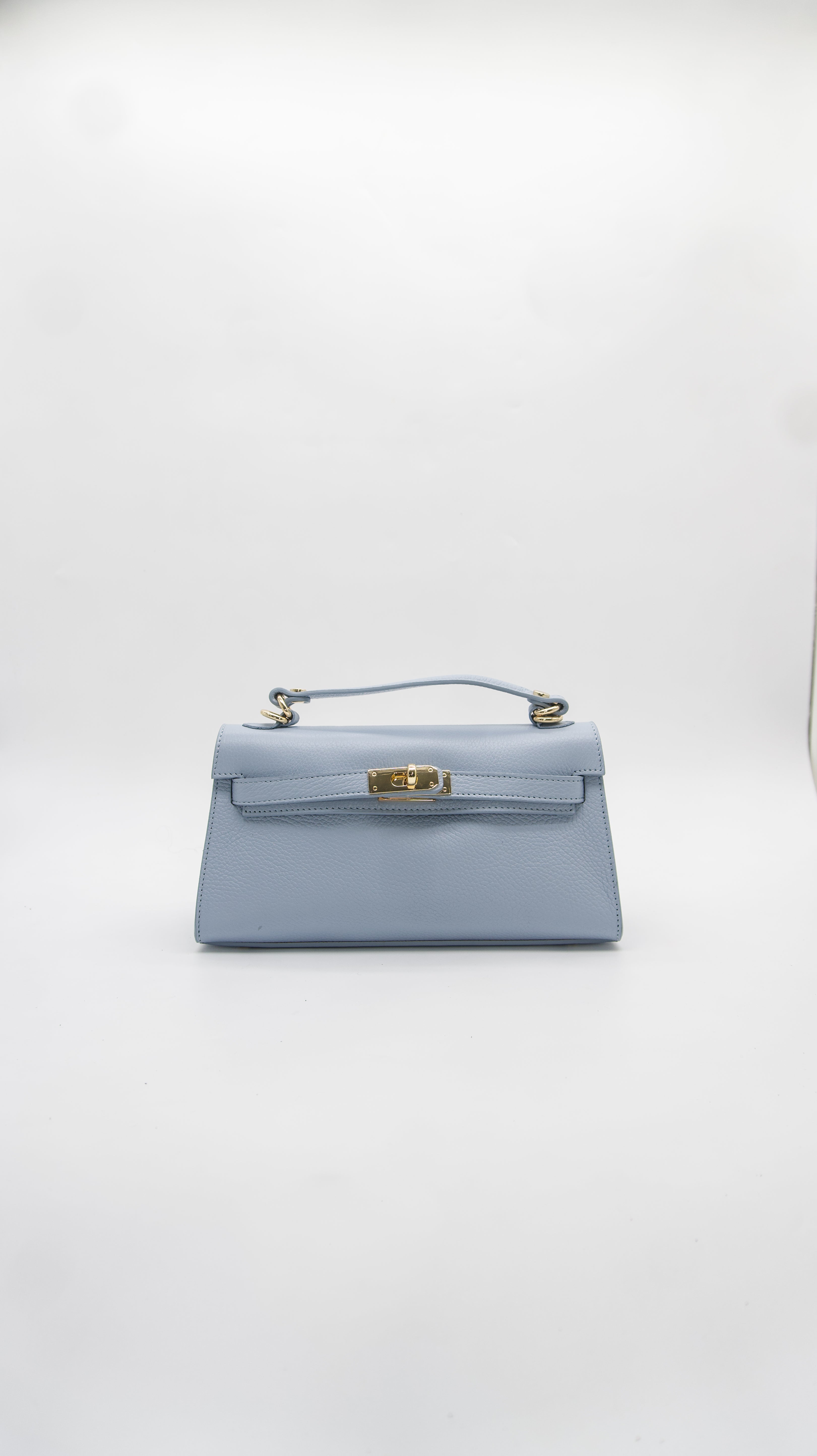 Vittoria Top Handle Turn Clasp Italian Leather Bag