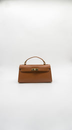 Vittoria Top Handle Turn Clasp Italian Leather Bag
