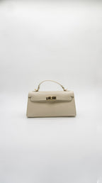 Vittoria Top Handle Turn Clasp Italian Leather Bag