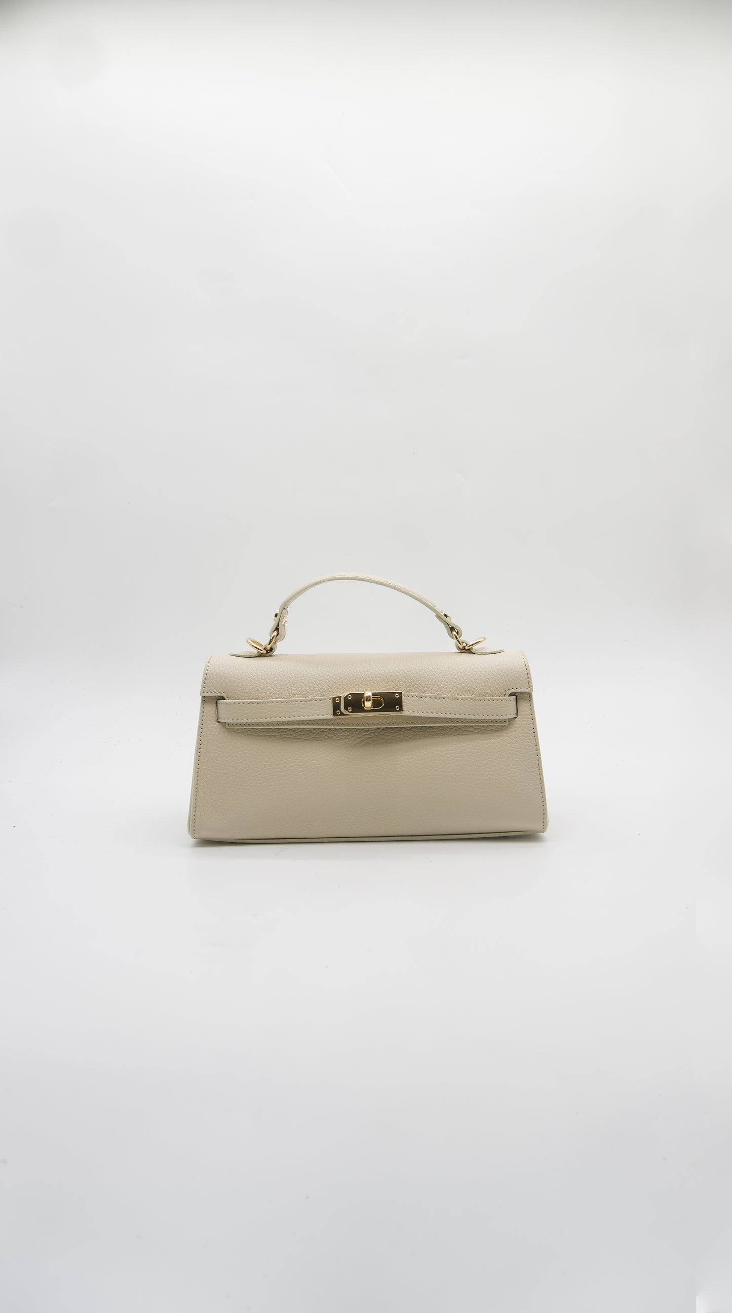 Vittoria Top Handle Turn Clasp Italian Leather Bag