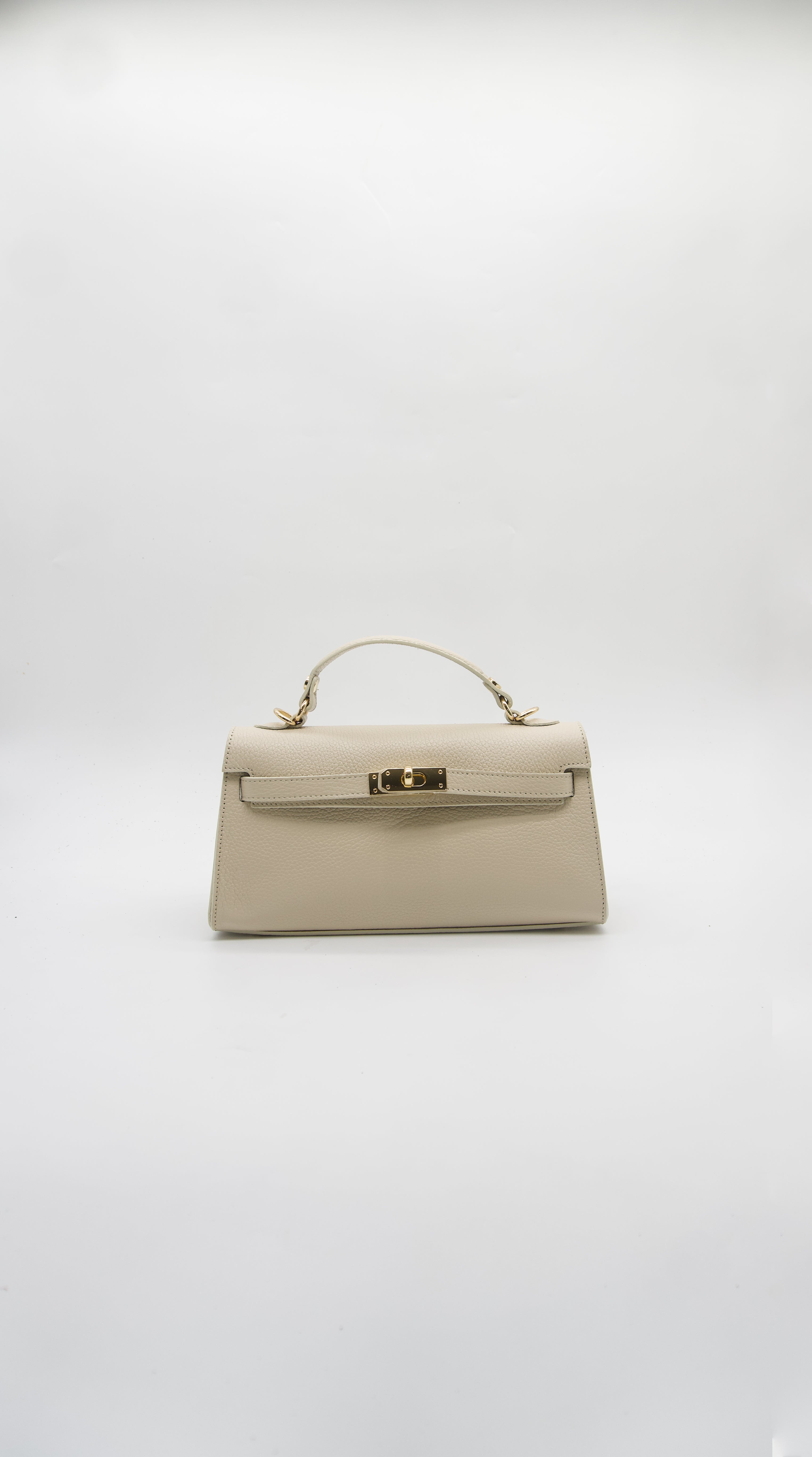 Vittoria Top Handle Turn Clasp Italian Leather Bag