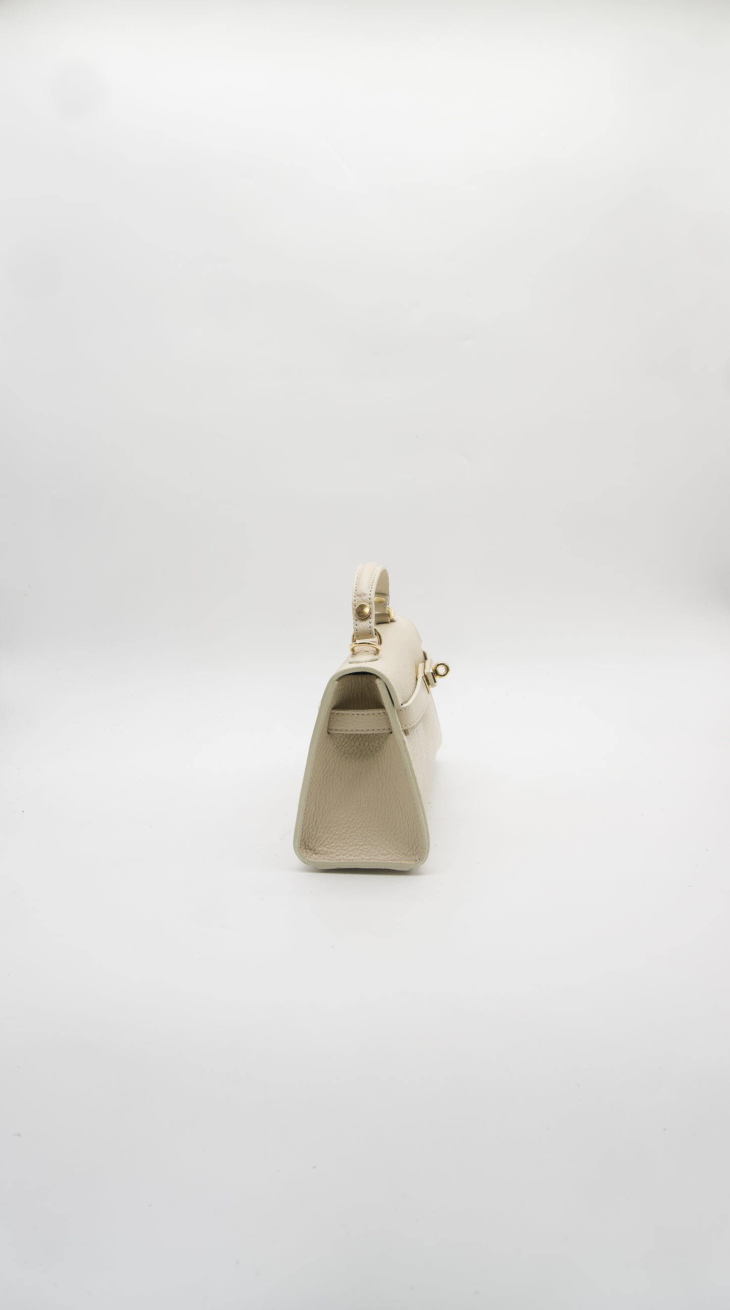 Vittoria Top Handle Turn Clasp Italian Leather Bag