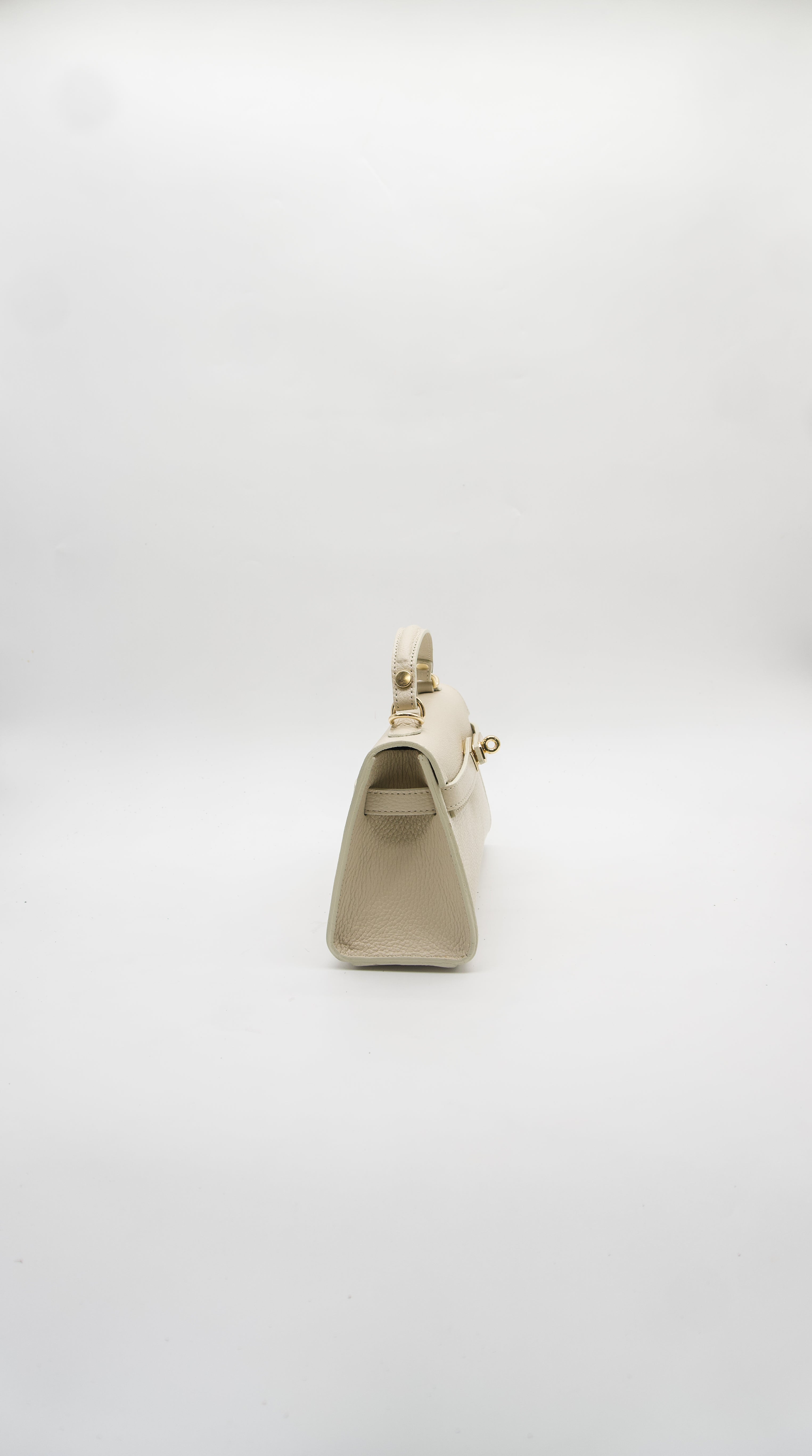 Vittoria Top Handle Turn Clasp Italian Leather Bag