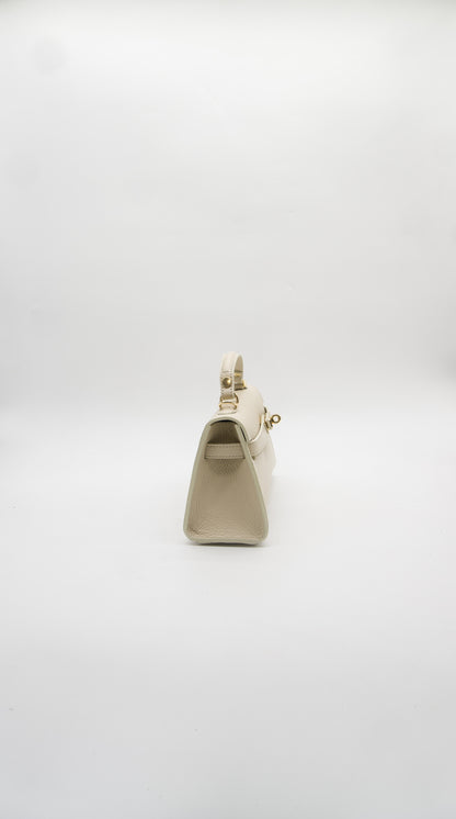 Vittoria Top Handle Turn Clasp Italian Leather Bag