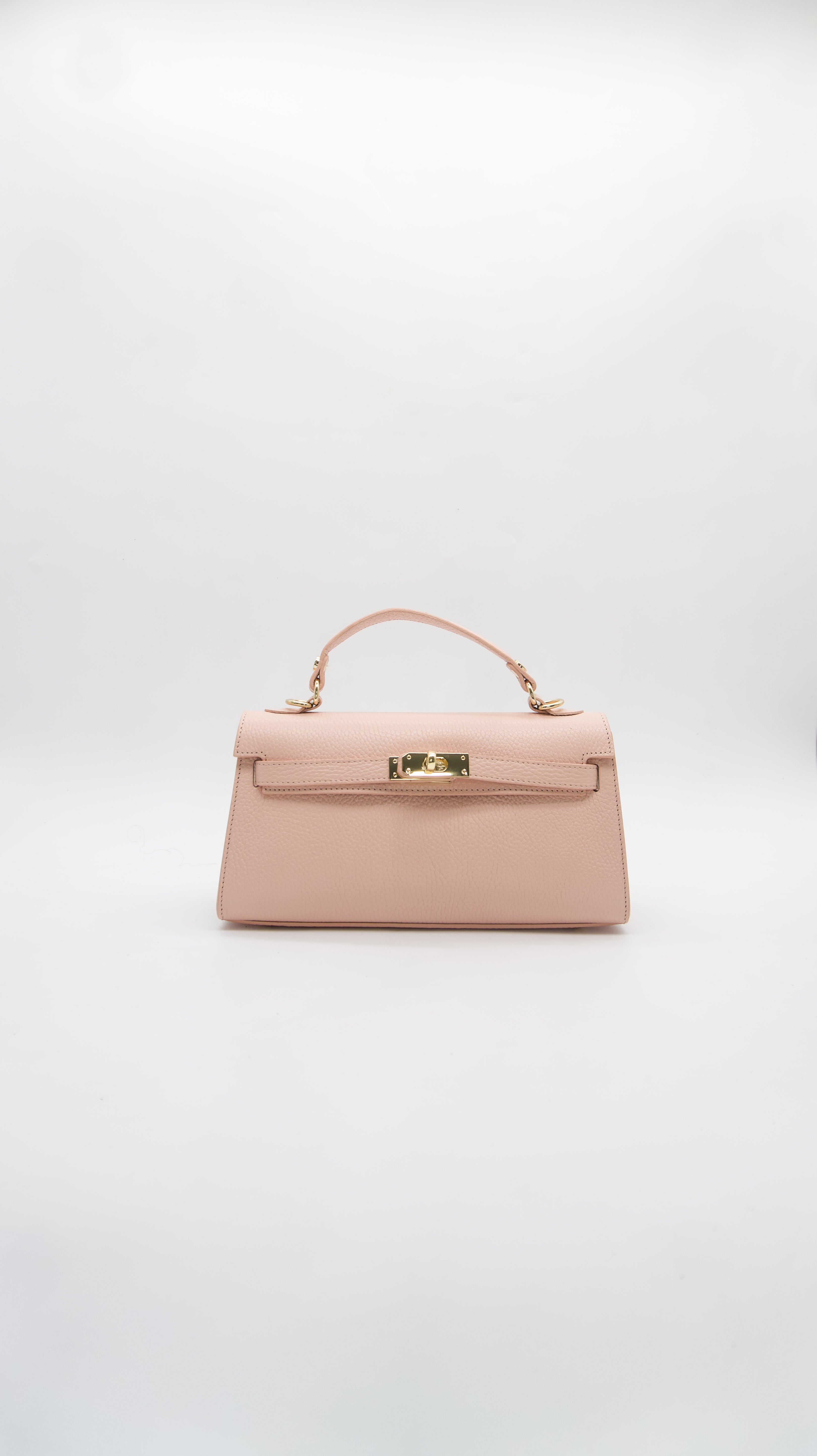 Vittoria Top Handle Turn Clasp Italian Leather Bag