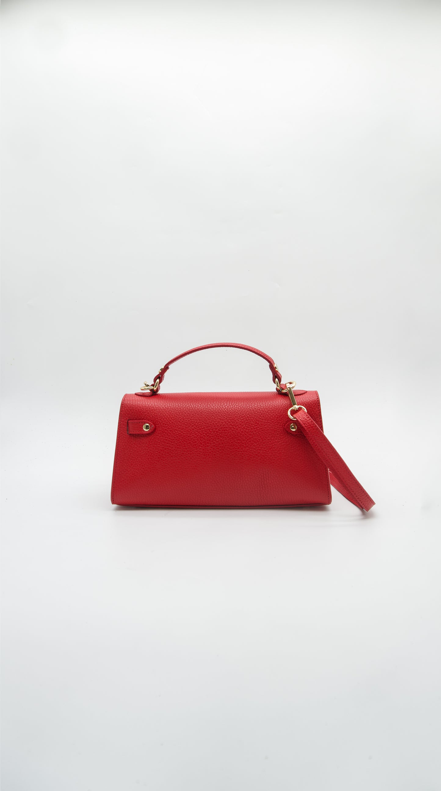 Vittoria Top Handle Turn Clasp Italian Leather Bag