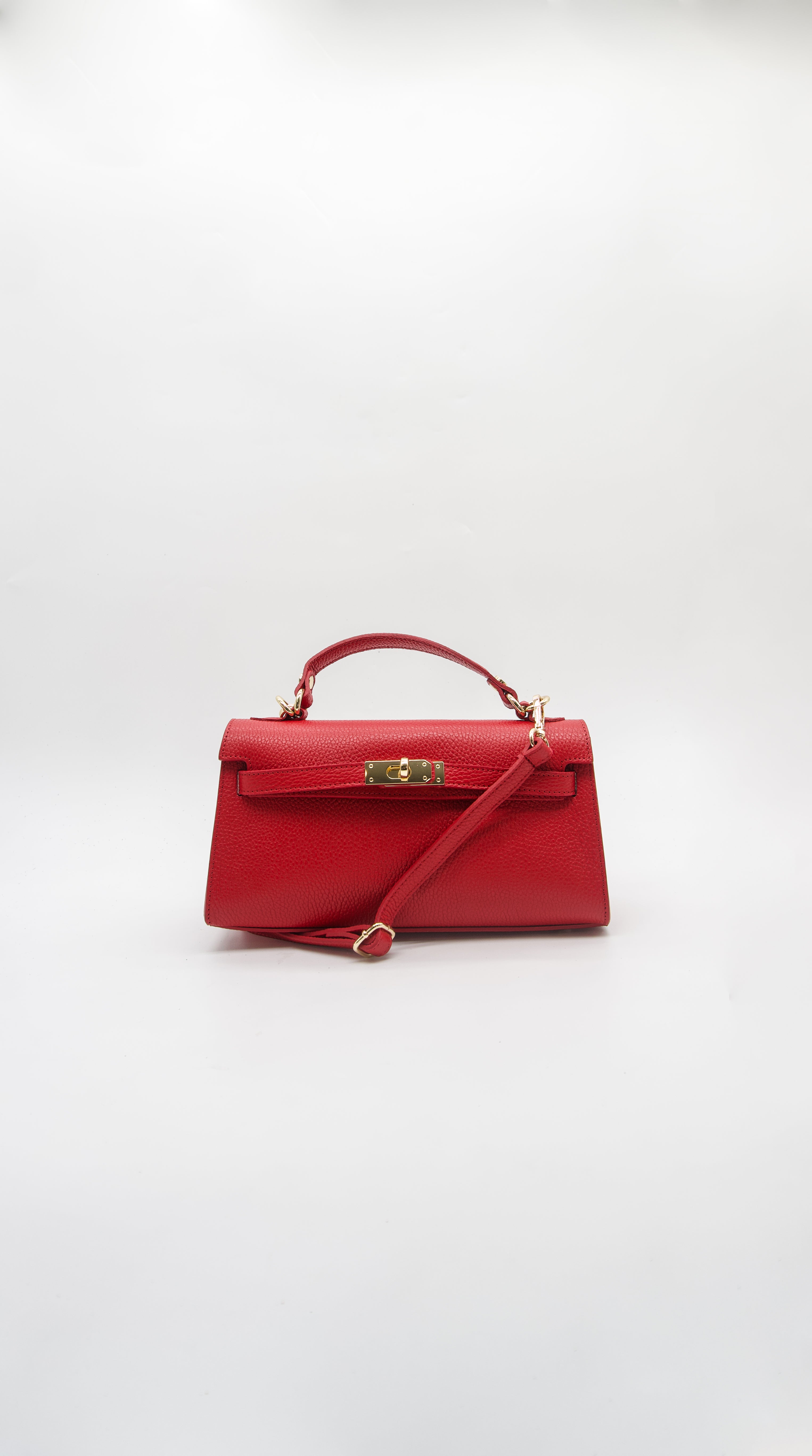 Vittoria Top Handle Turn Clasp Italian Leather Bag