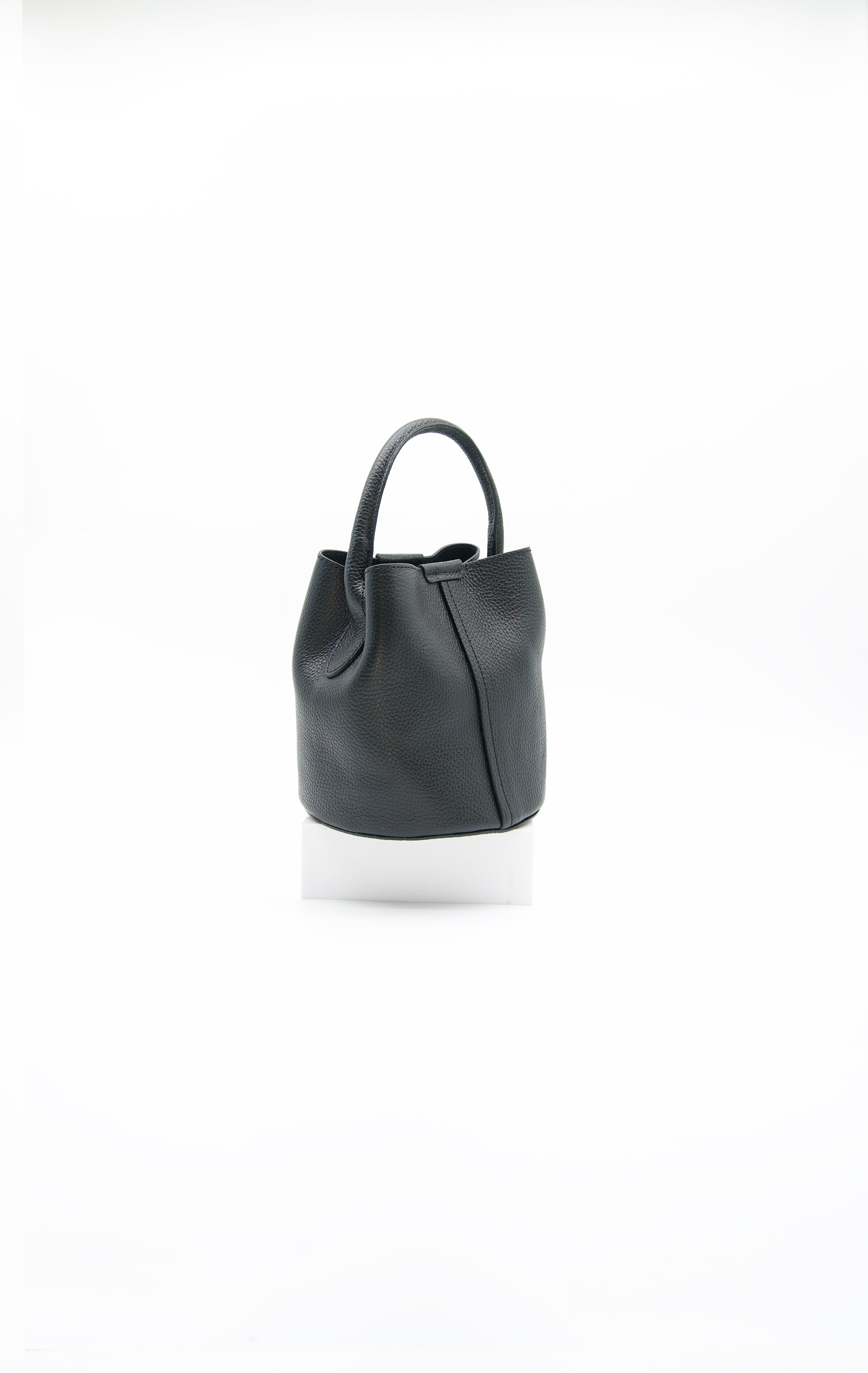 Gabriella Top Handle Italian Leather Bucket Bag