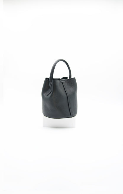 Gabriella Top Handle Italian Leather Bucket Bag