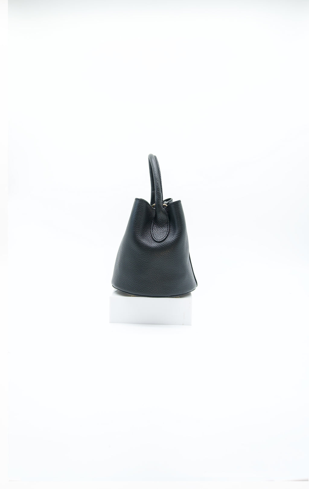 Gabriella Top Handle Italian Leather Bucket Bag