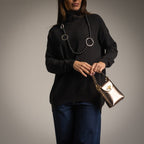 Oversized Turtleneck Sweater in Black