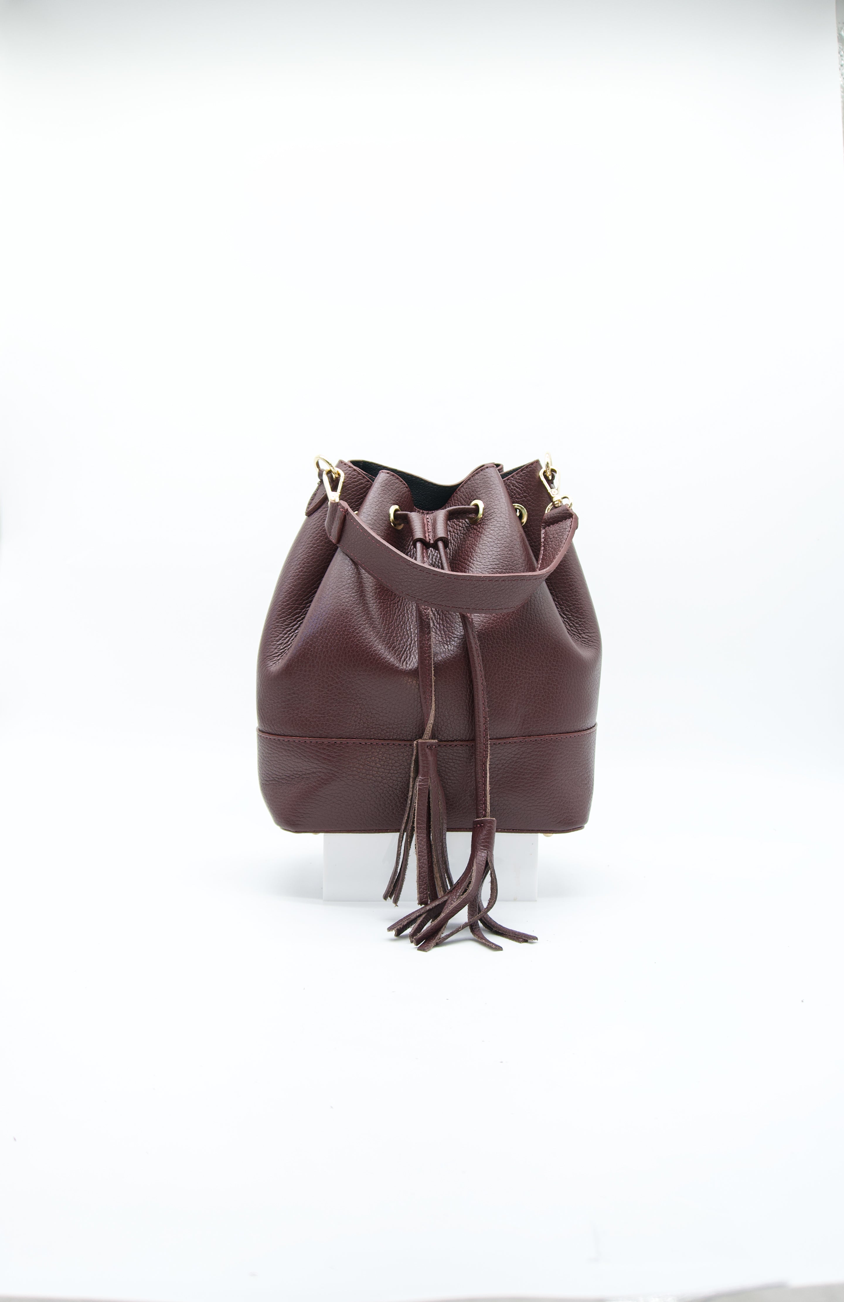Eli Italian Leather Bucket Bag