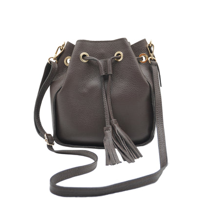 Eli Petite Italian Leather Bucket Bag