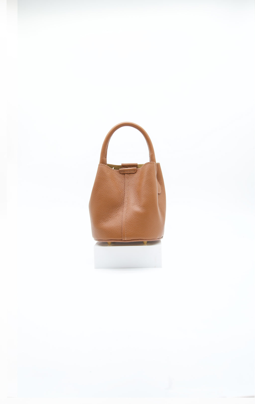 Gabriella Top Handle Italian Leather Bucket Bag