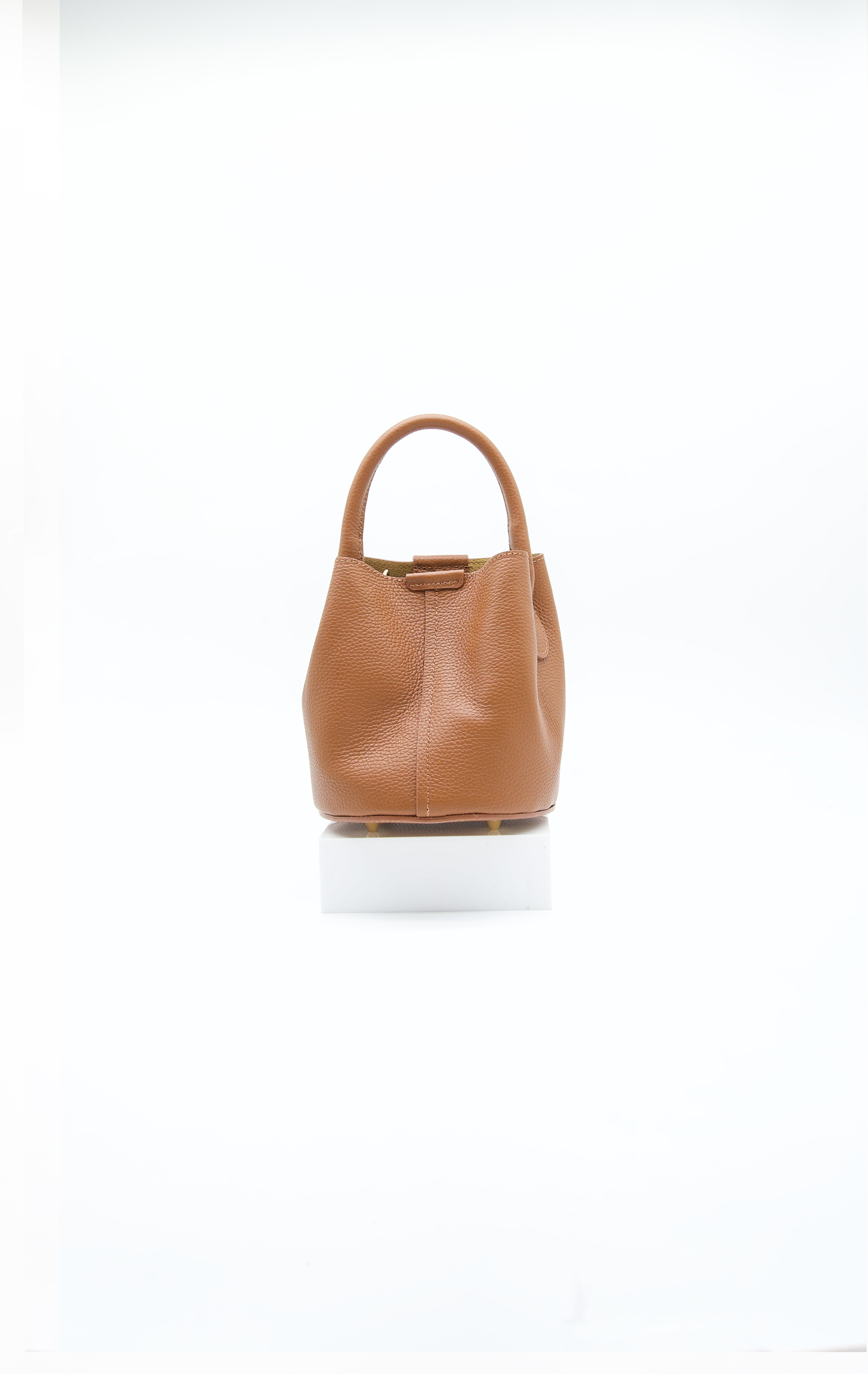 Gabriella Top Handle Italian Leather Bucket Bag