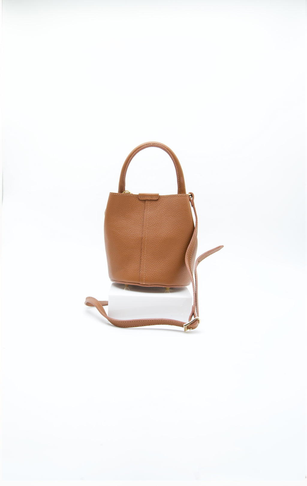 Gabriella Top Handle Italian Leather Bucket Bag