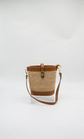 Margherita Raffia & Leather Bucket Bag