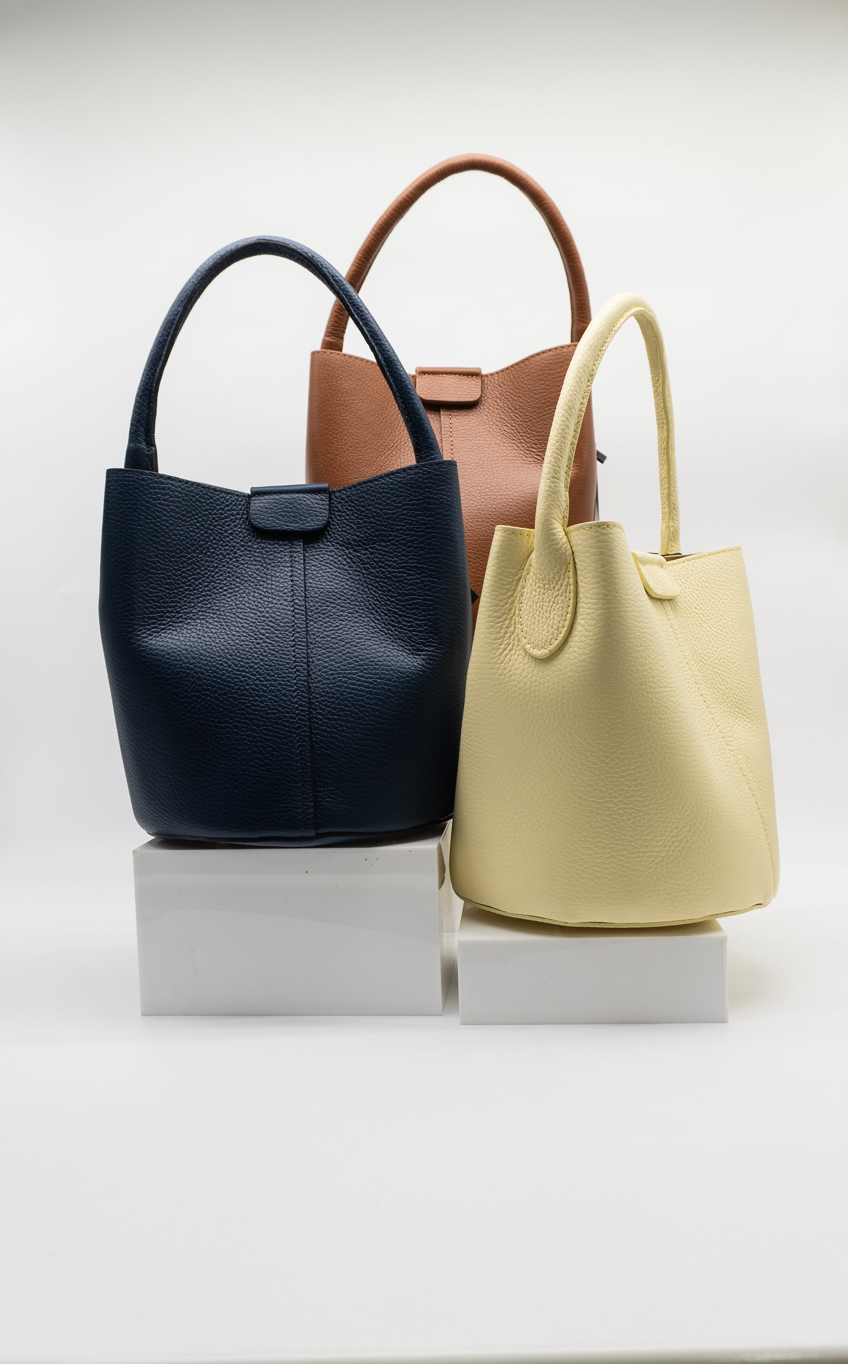 Paola Italian Leather Bucket Bag