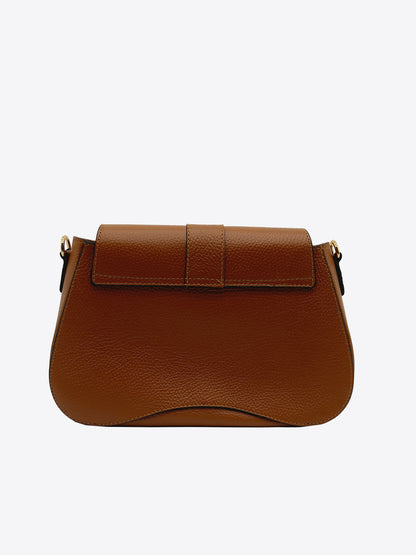 Ava Hardware Detail Leather Saddle Bag