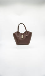 Bella Italian Leather Turn Clasp Bag