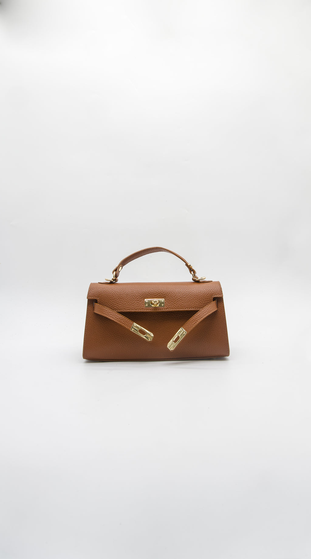 Vittoria Top Handle Turn Clasp Italian Leather Bag