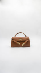Vittoria Top Handle Turn Clasp Italian Leather Bag