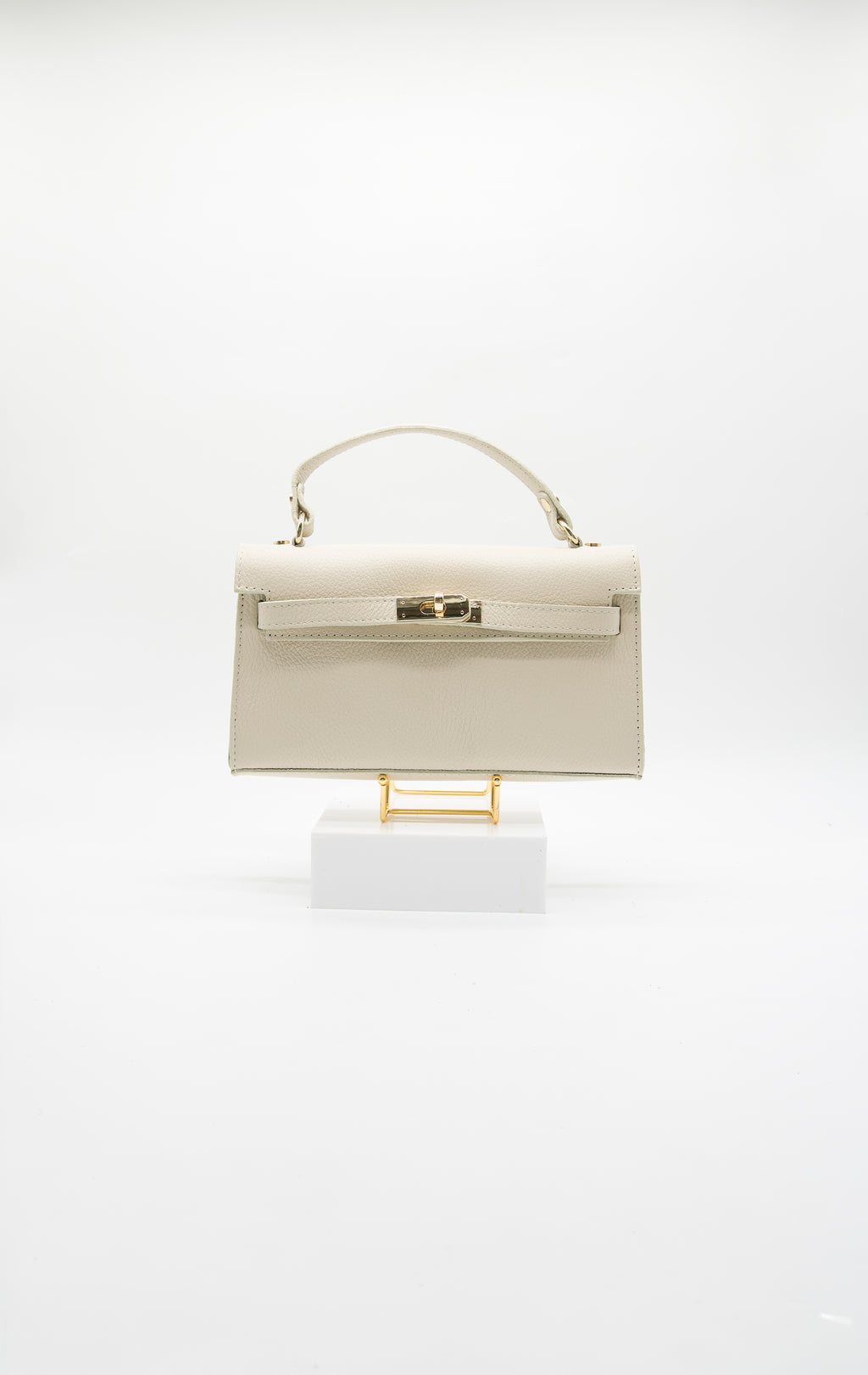 Viola Top Handle Turn Clasp Italian Leather Bag