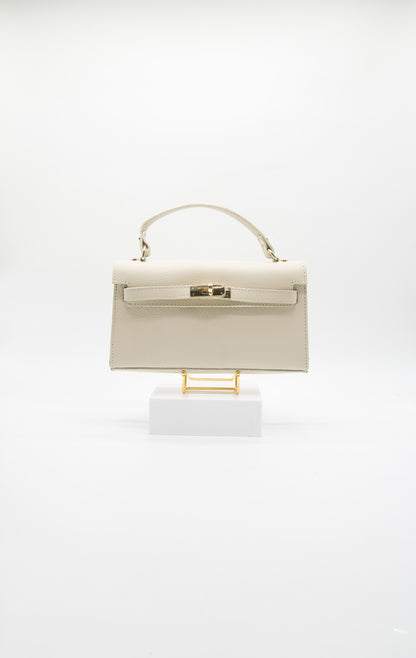 Viola Top Handle Turn Clasp Italian Leather Bag