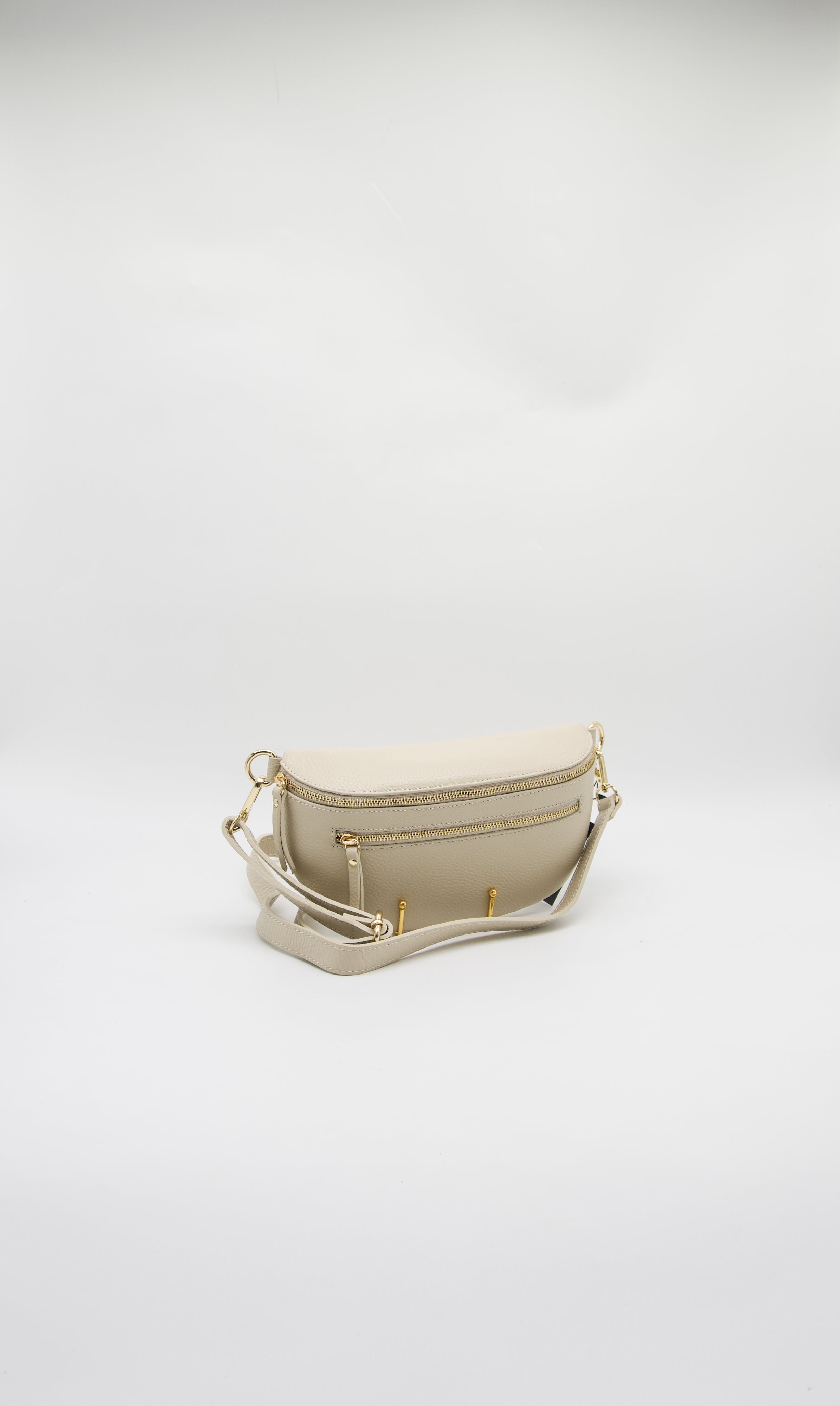 Italian Leather Zip Pocket Belt Bag