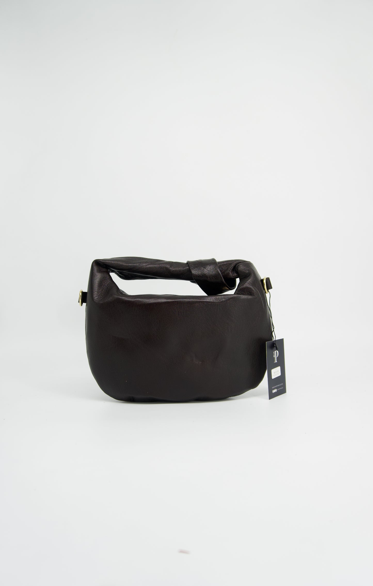 Ambra Sauvage Leather Crescent Handbag