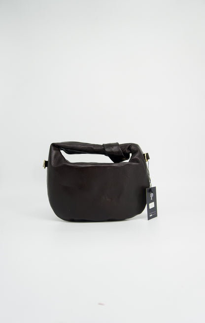 Ambra Sauvage Leather Crescent Handbag