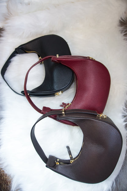 Pia Italian Leather Crescent Bag