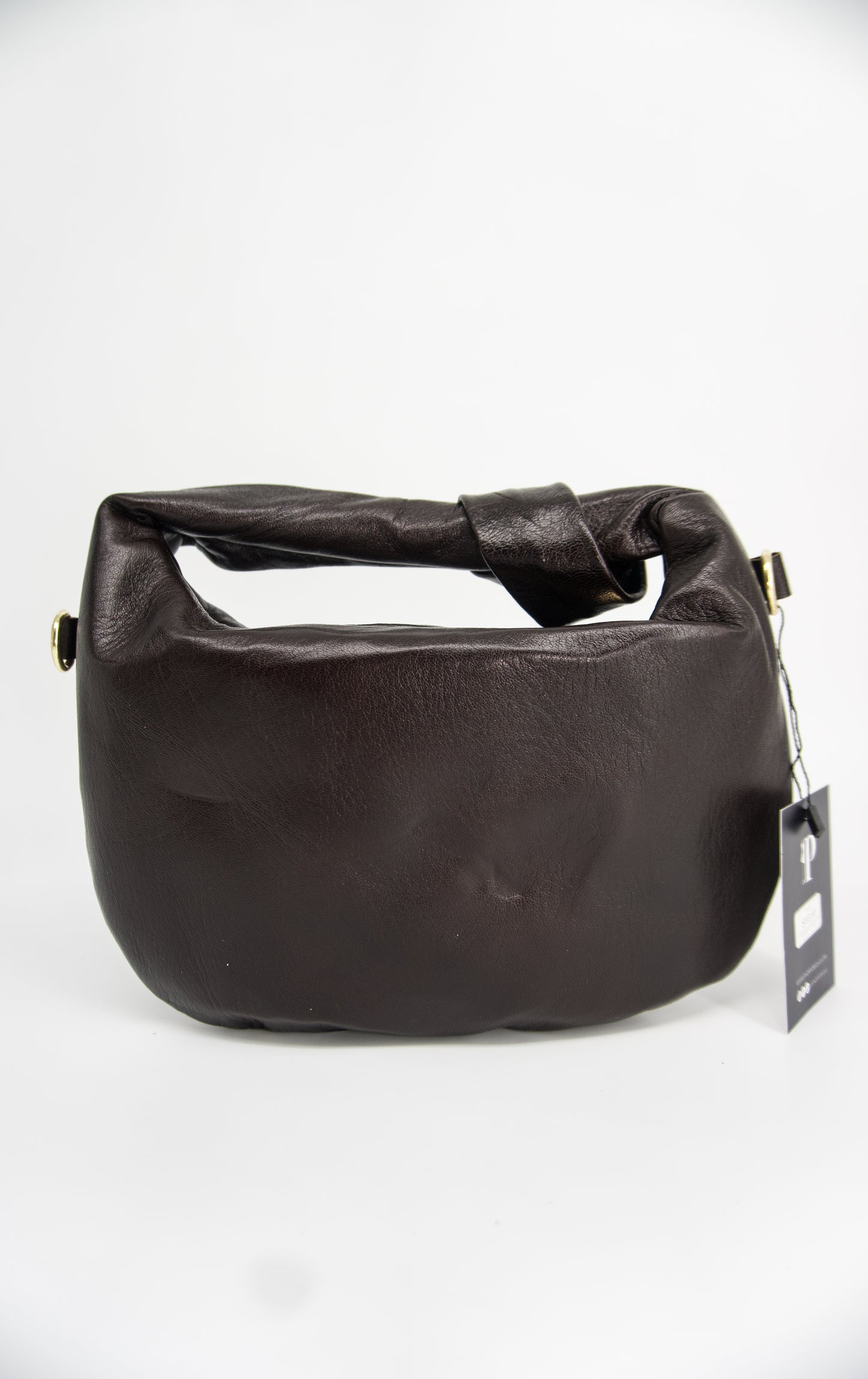 Ambra Sauvage Leather Crescent Handbag