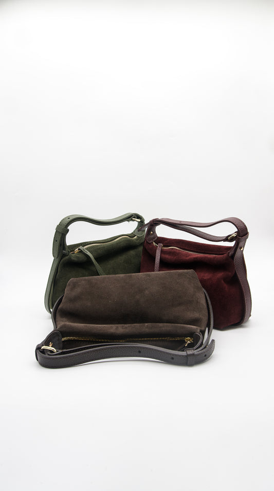 Delfina Suede & Leather Shoulder Bag