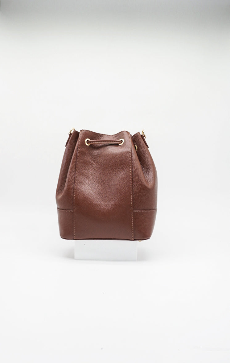 Eli Italian Leather Bucket Bag