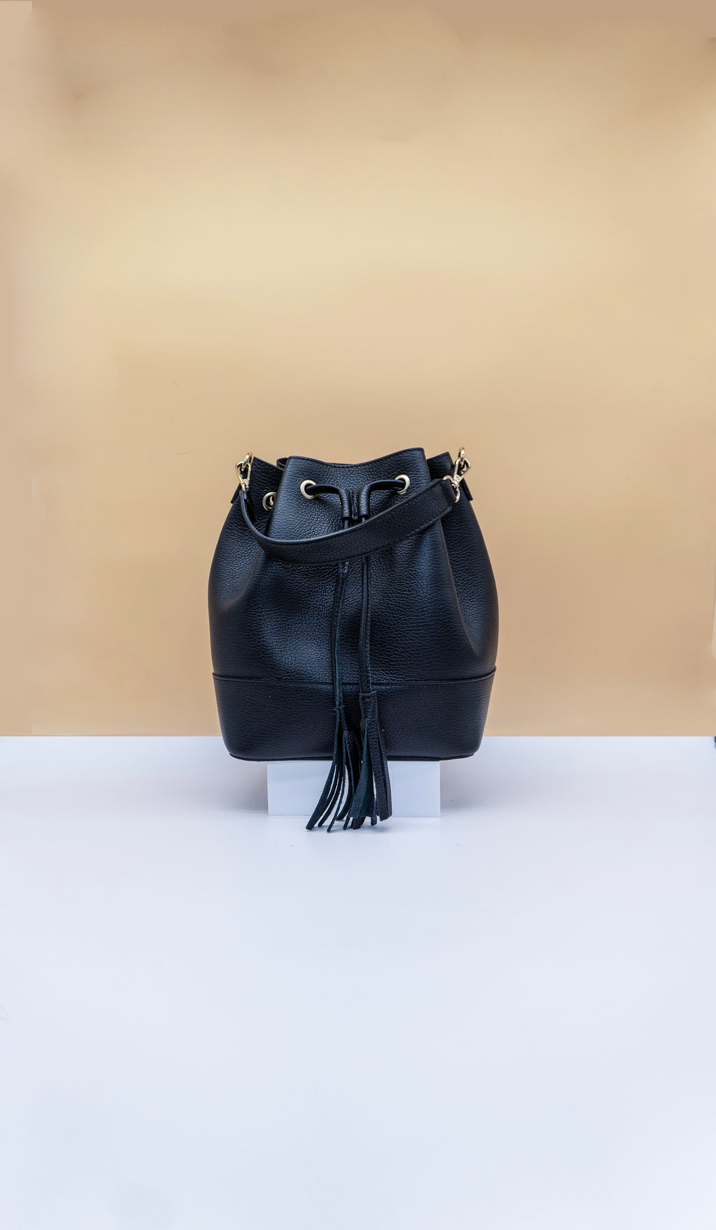 Eli Italian Leather Bucket Bag